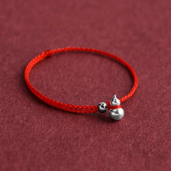 Buddha Stones 925 Sterling Silver Gourd Lucky Fortune Charm String Connection Bracelet - image 2