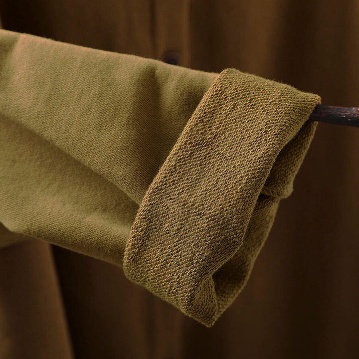 Buddha Stones Fall Solid Button Down Crew Neck Long Sleeve Women's Cotton Shirt - image 9