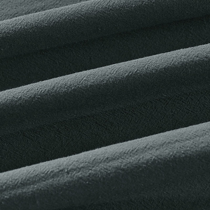 Buddha Stones Plain One Chinese Frog-Button Jacket Cotton Linen Men's Half Sleeve Kimono - image 9