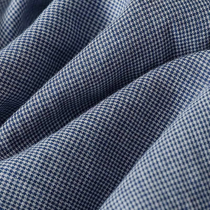 Buddha Stones Fall Blue Striped Color Blocking Stand Collar Buttons Down Design Women's Long Sleeve Shirt - image 9