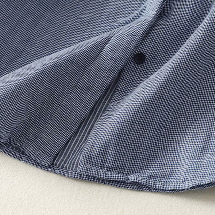 Buddha Stones Fall Blue Striped Color Blocking Stand Collar Buttons Down Design Women's Long Sleeve Shirt - image 6