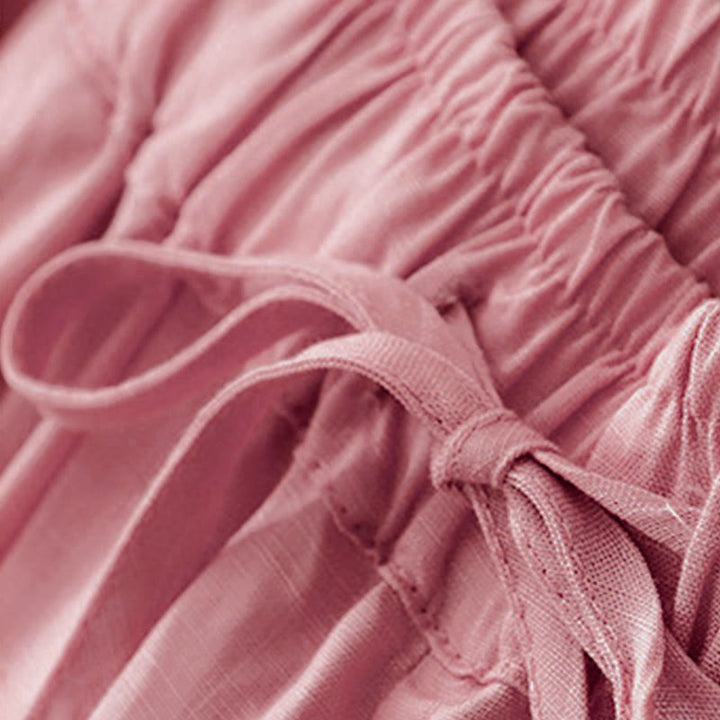 Buddha Stones Summer Elastic Waist Cotton Women's Capri Cropped Harem Pants With Pockets - image 20