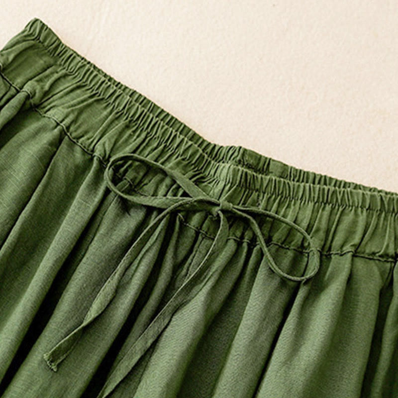 Buddha Stones Summer Elastic Waist Women's Capri Cropped Harem Pants With Pockets - image 28