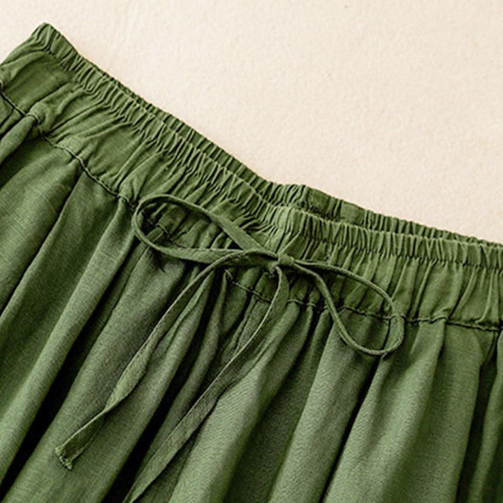 Buddha Stones Summer Elastic Waist Women's Capri Cropped Harem Pants With Pockets - image 28