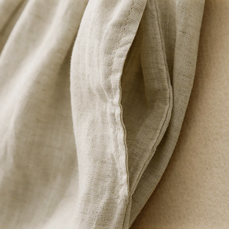 Buddha Stones Summer Elastic Waist Cotton Women's Capri Cropped Harem Pants With Pockets - image 4