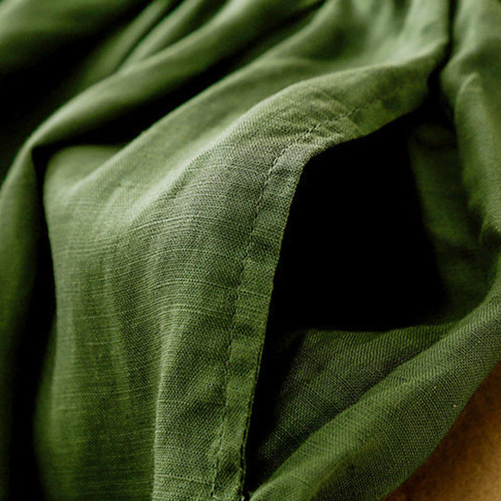 Buddha Stones Summer Elastic Waist Cotton Women's Capri Cropped Harem Pants With Pockets - image 29