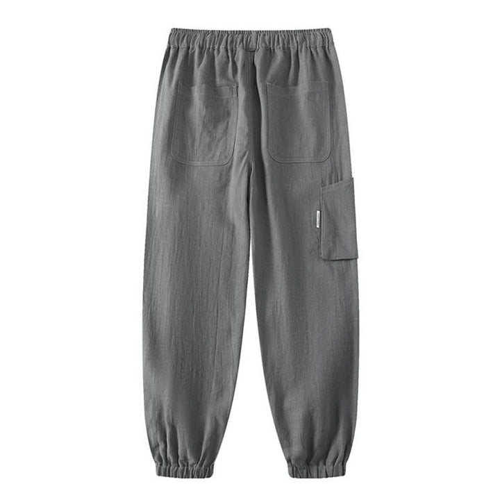 Buddha Stones Summer Ramie Linen Cotton Ankle-Length Elastic Cuffs Tapered Men's Pants With Pockets - image 12