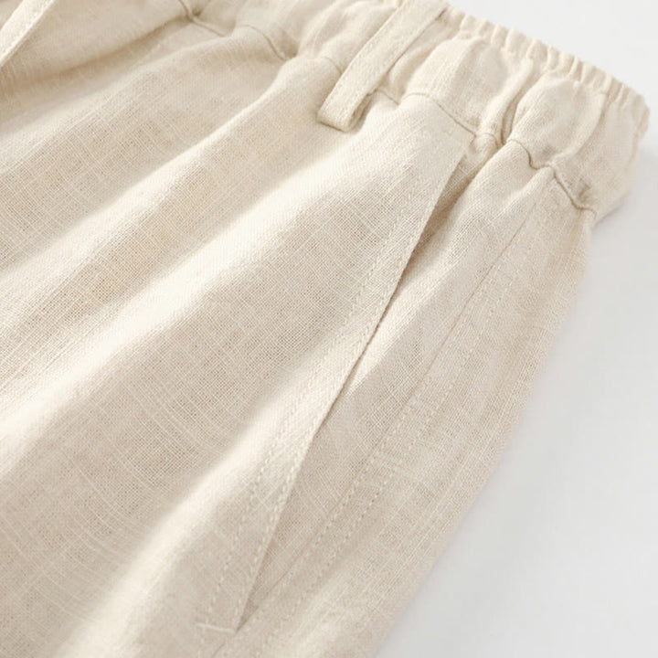 Buddha Stones Summer Ramie Linen Cotton Ankle-Length Elastic Cuffs Tapered Men's Pants With Pockets - image 4