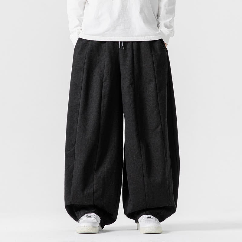 Buddha Stones Fall Solid Color Cotton Elastic Waist Men's Harem Pants With Pockets - Black - US/UK/AU46，EU56 (5XL) - image 39
