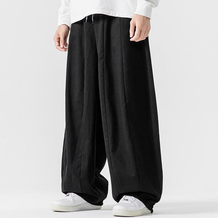 Buddha Stones Fall Solid Color Cotton Elastic Waist Men's Harem Pants With Pockets - image 45