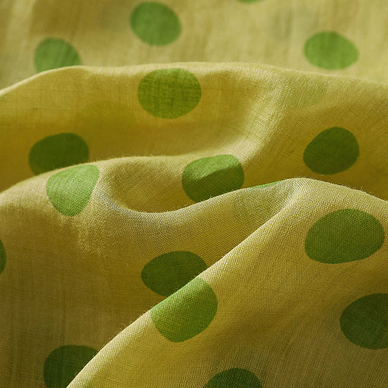 Buddha Stones Fall Round Neck Polka Dots Long Sleeve Women's Polyester Shirt  - image 10