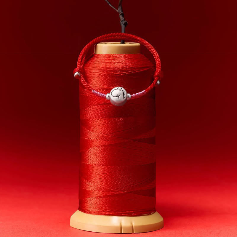 Buddha Stones Year of the Horse 999 Sterling Silver Red String Luck Bracelet - image 12