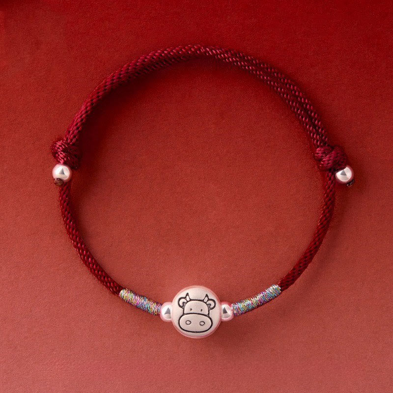 Buddha Stones Year of the Horse 999 Sterling Silver Red String Luck Bracelet - Ox DarkRed String(Wrist Circumference: 14-18 cm) - image 18