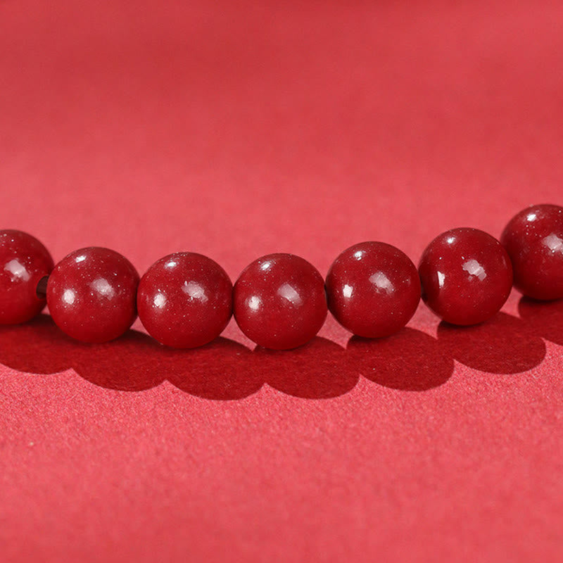 Buddha Stones Year of the Horse Cinnabar Jade Red String Blessing Bracelet - image 3