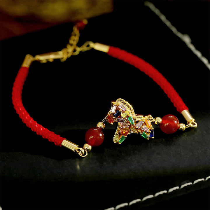 Buddha Stones Year Of The Horse Copper Red Agate Balance Bracelet - image 9