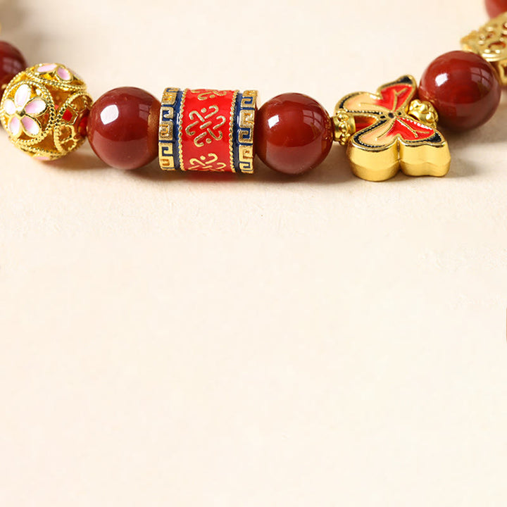 Buddha Stones Year Of The Horse South Red Agate Sun Stone Tourmaline Success Bracelet - image 4