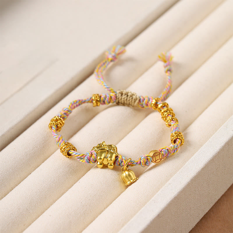 Buddha Stones Year Of The Horse Copper Wealth Tibetan Braided Rope Bracelet - image 3