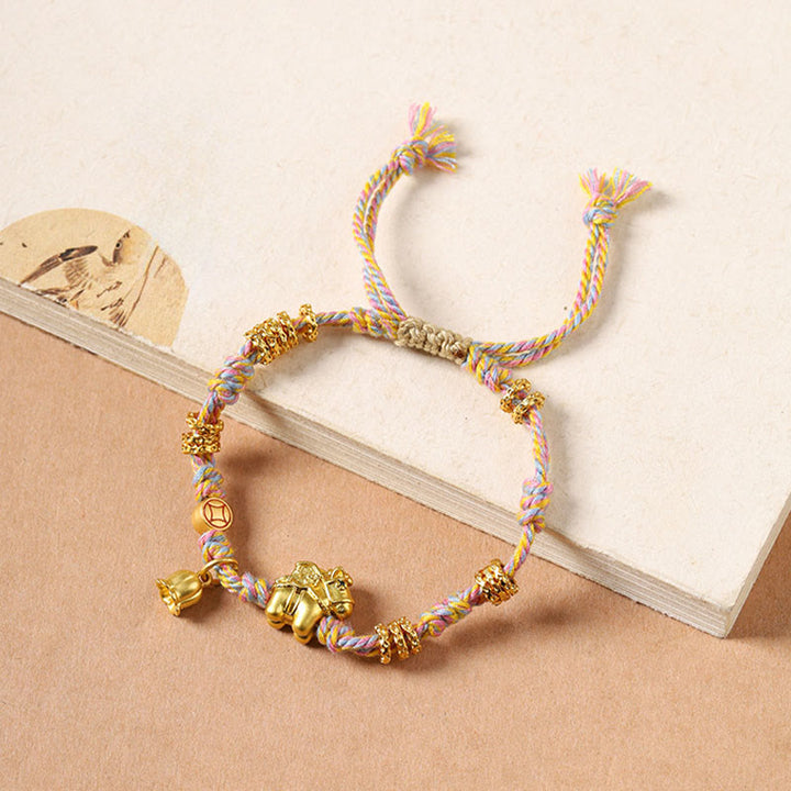 Buddha Stones Year Of The Horse Copper Wealth Tibetan Braided Rope Bracelet - image 9