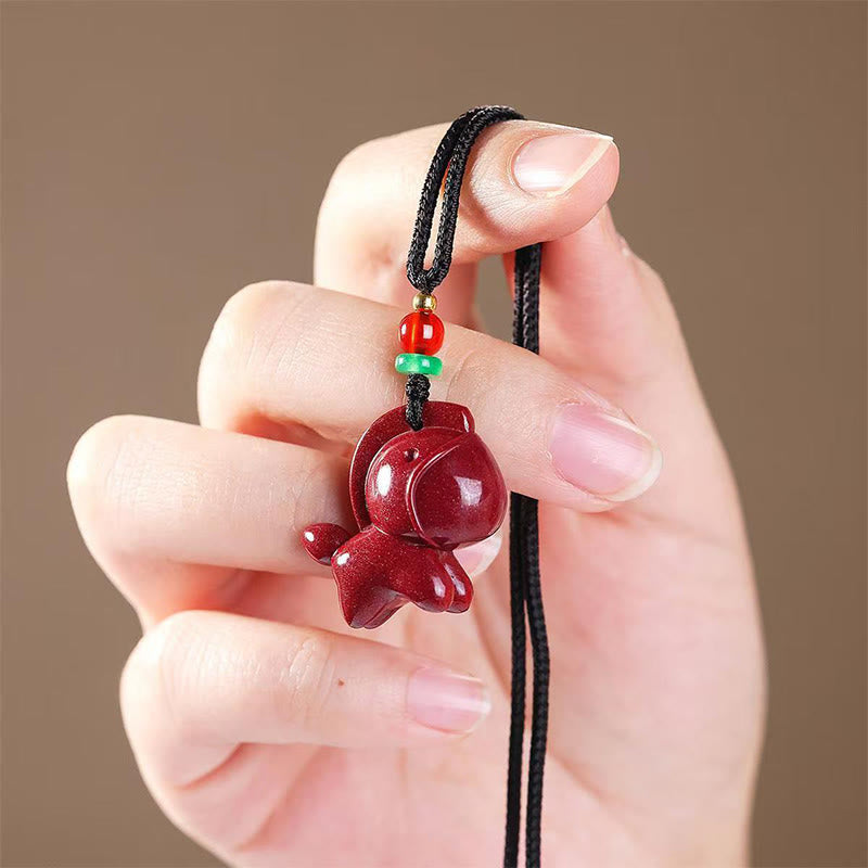 Buddha Stones Year Of The Horse Cinnabar Calm Necklace Pendants - image 1