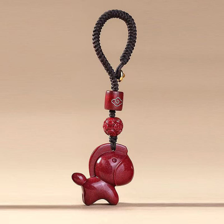 Buddha Stones Year Of The Horse Cinnabar Blessing Key Chain - Cinnabar Horse - image 0