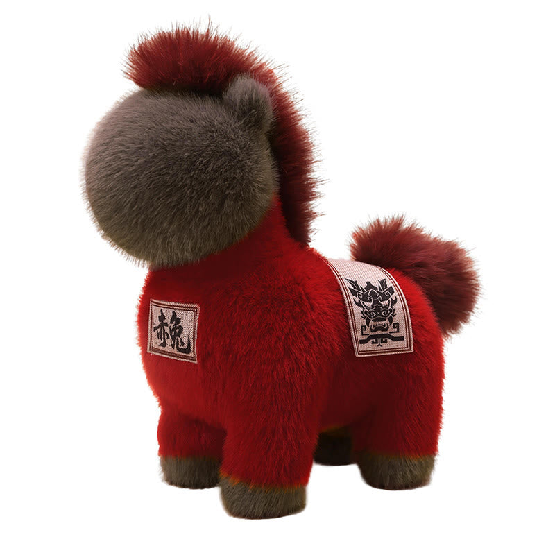 Buddha Stones Year Of The Horse Embroidered Saddle Pad Plush Doll Home Decoration - image 3