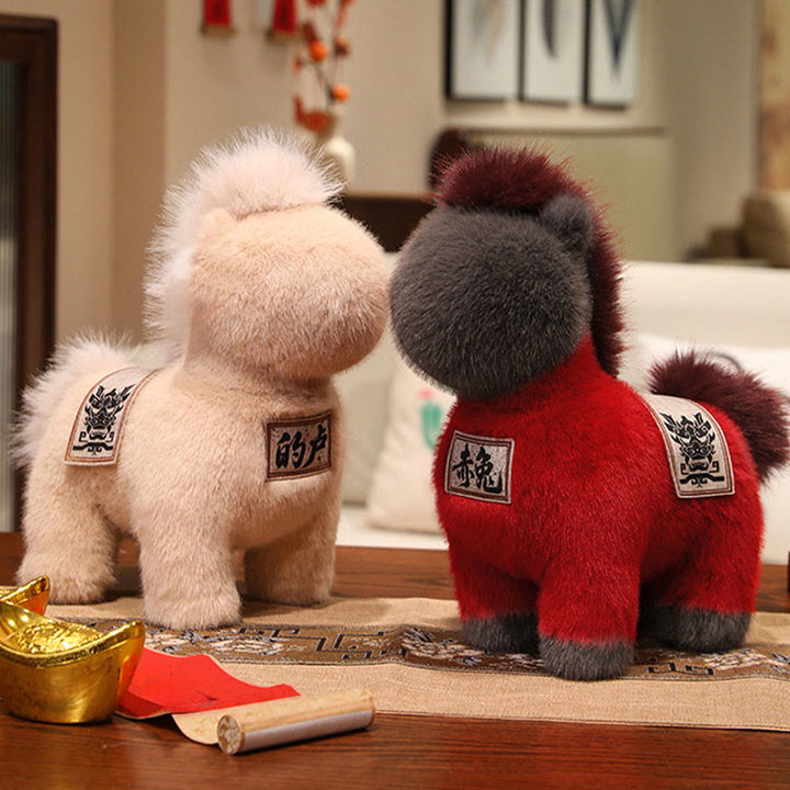 Buddha Stones Year Of The Horse Embroidered Saddle Pad Plush Doll Home Decoration - image 7