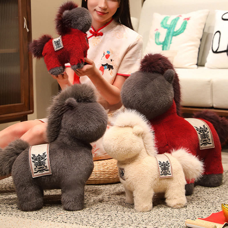 Buddha Stones Year Of The Horse Embroidered Saddle Pad Plush Doll Home Decoration - image 13