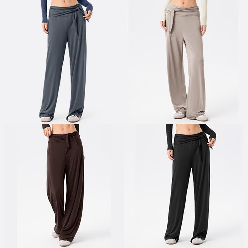 Buddha Stones Casual Lace-up Breathable Sports Women's Wide Leg Pants - image 18