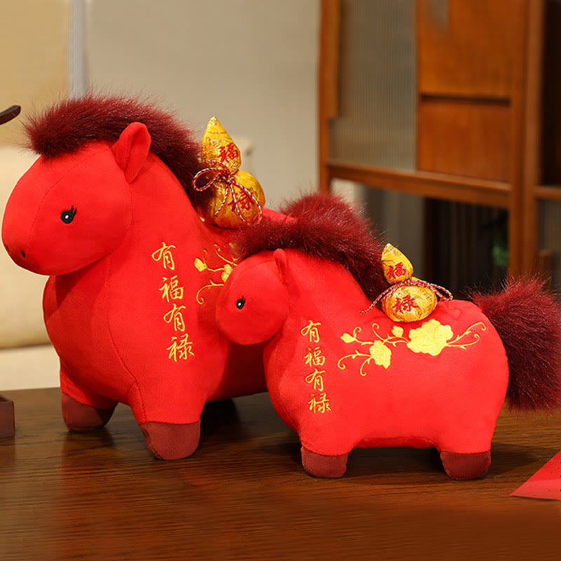 Buddha Stones Year Of The Horse Gourd Plush Doll Desk Fortune Prosperity Decoration - image 7
