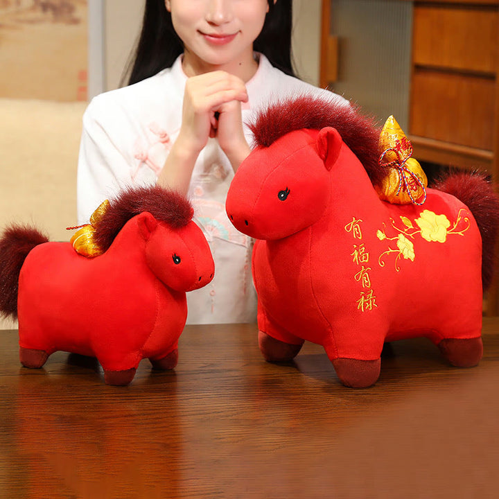 Buddha Stones Year Of The Horse Gourd Plush Doll Desk Fortune Prosperity Decoration - image 8