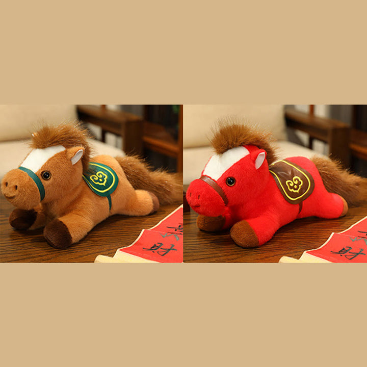 Buddha Stones Year Of The Horse Lying Plush Horse Doll Wealth Prosperity Home Decoration - image 4