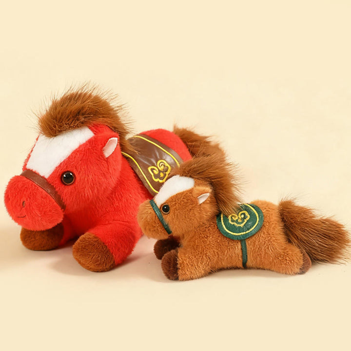 Buddha Stones Year Of The Horse Lying Plush Horse Doll Wealth Prosperity Home Decoration - image 3