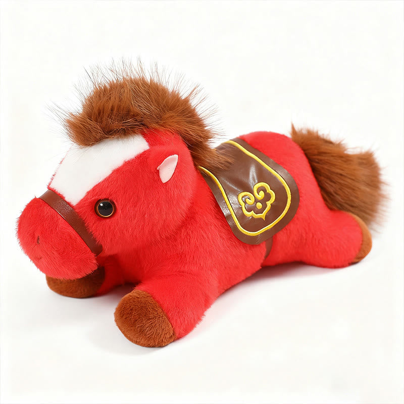 Buddha Stones Year Of The Horse Lying Plush Horse Doll Wealth Prosperity Home Decoration - image 7