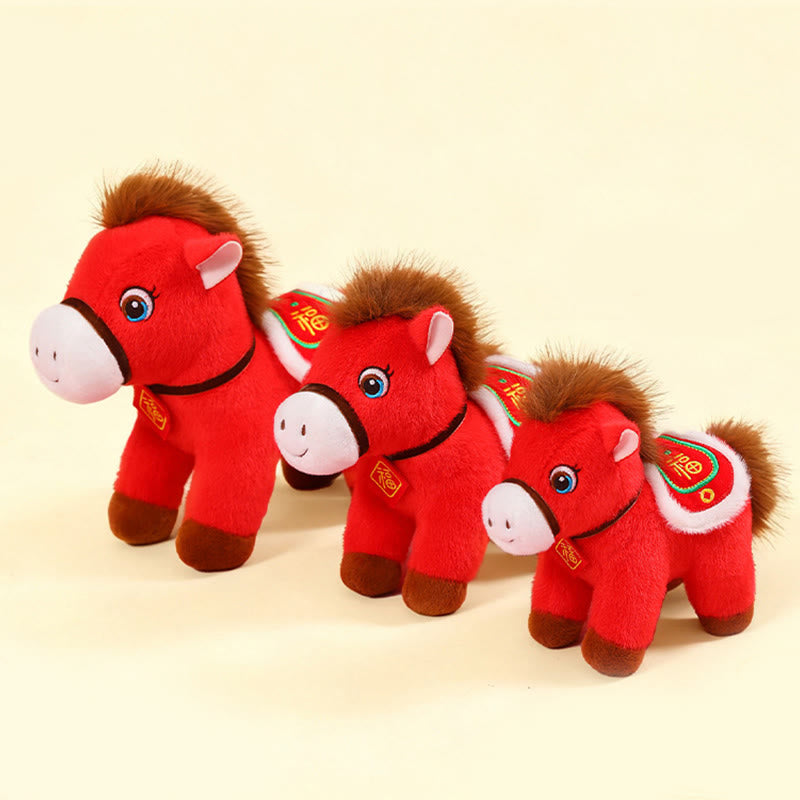 Buddha Stones Year Of The Horse Fu Character Plush Horse Doll Prosperity Fortune Home Decoration - image 6