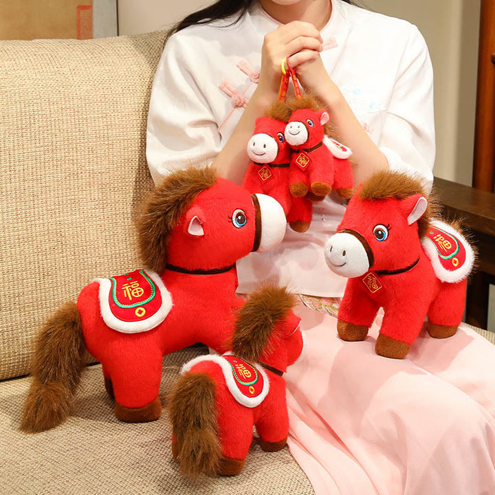 Buddha Stones Year Of The Horse Fu Character Plush Horse Doll Prosperity Fortune Home Decoration - image 3