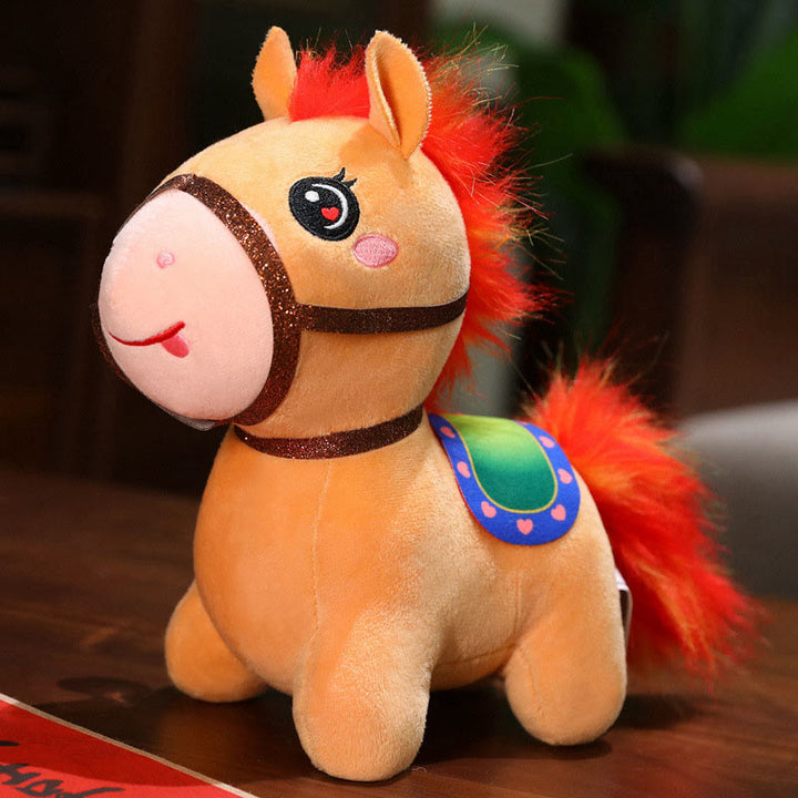 Buddha Stones Year Of The Horse Cute Pony Plush Doll Energy Home Decoration - PeachPuff - 20cm(Measured from ear to foot) - image 7