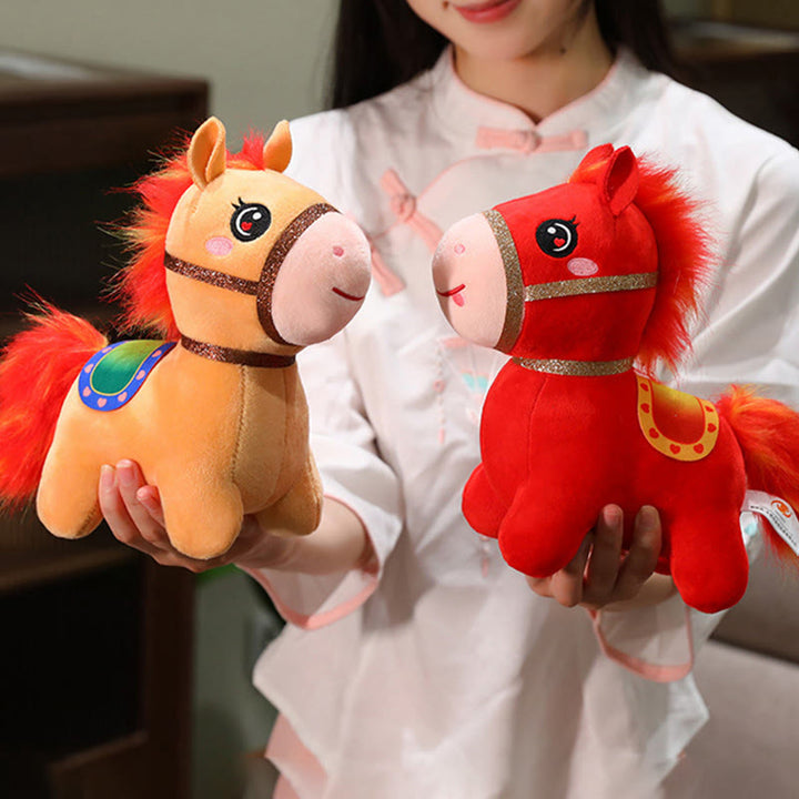 Buddha Stones Year Of The Horse Cute Pony Plush Doll Energy Home Decoration - image 12