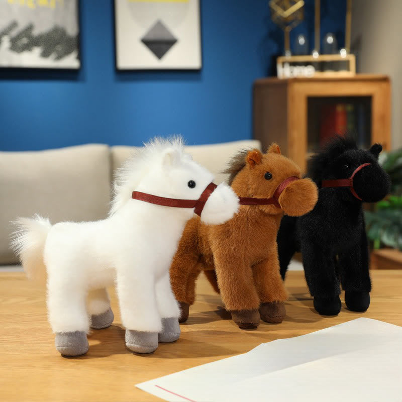 Buddha Stones Year Of The Horse Cute Plain Color Pony Plush Doll Prosperity Home Decoration - image 0