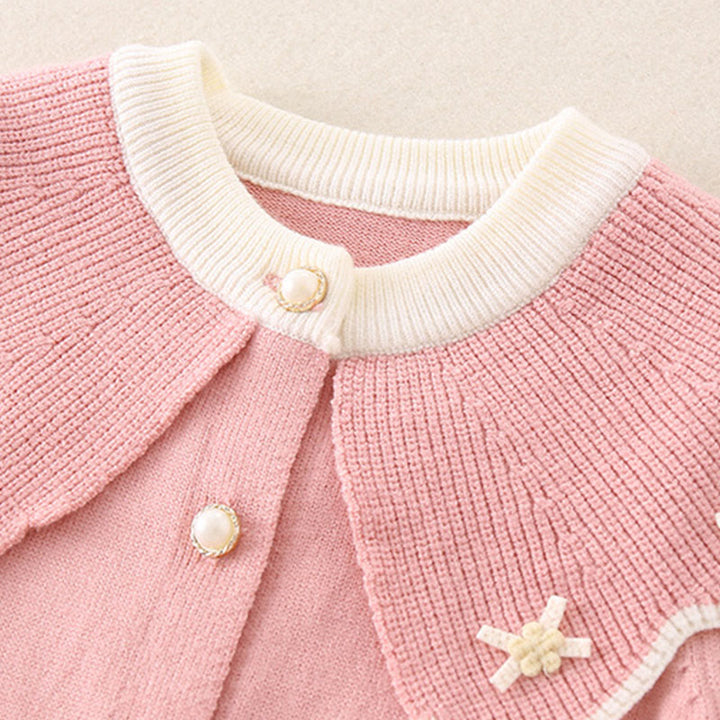 Buddha Stones Spring Fall Color Blocking Baby Girl Long Sleeve Hooded Knitted One-pieces Rompers - image 11