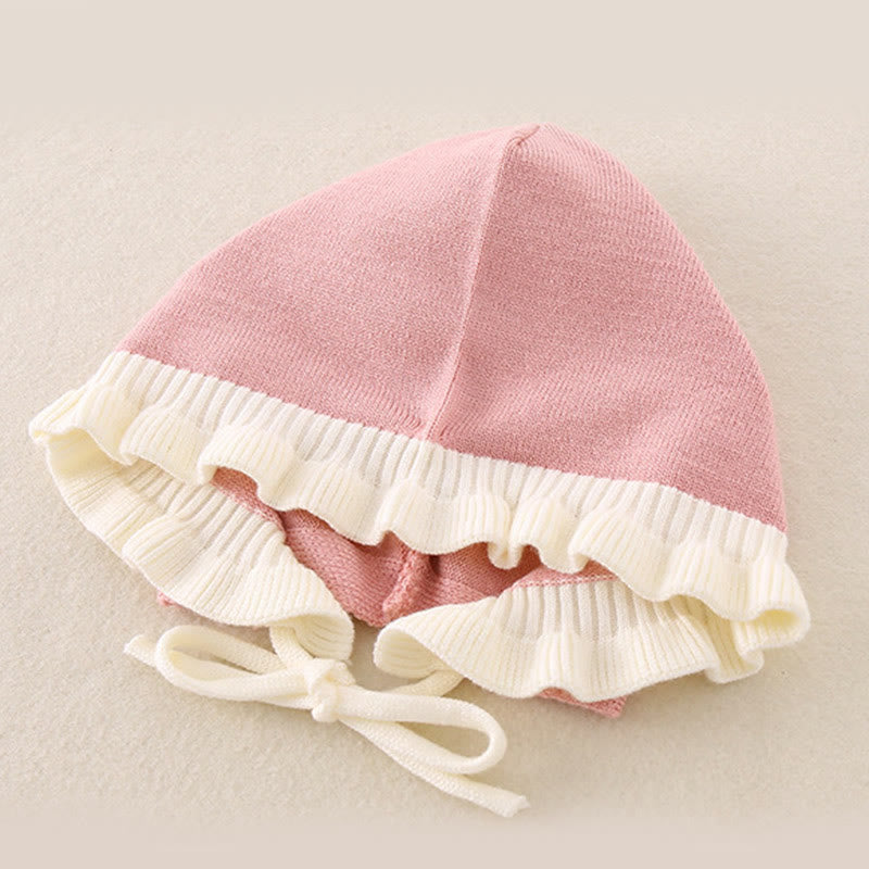 Buddha Stones Spring Fall Color Blocking Baby Girl Long Sleeve Hooded Knitted One-pieces Rompers - image 10