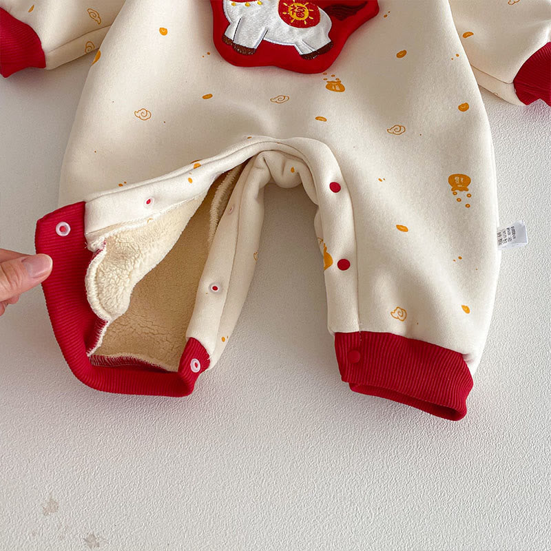 Buddha Stones Winter Year of the Horse Design Baby Girl Boy Cotton Long Sleeve One-pieces Rompers - image 10