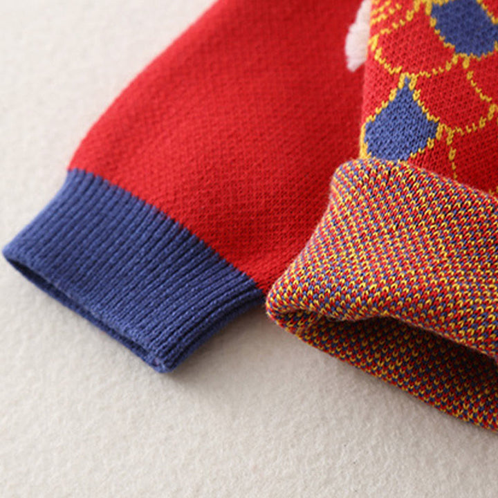 Buddha Stones Fall Winter Red Dragon Pattern Baby Boy Girl Cotton Long Sleeve Knitted One-pieces Rompers - image 8