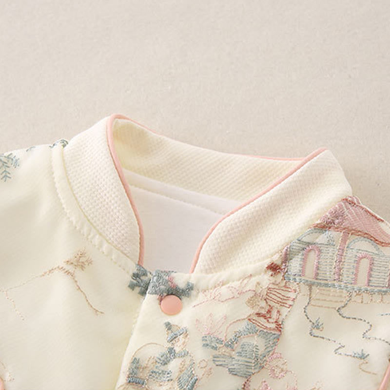 Buddha Stones Spring Fall Pavilion Design Baby Girl Cotton Long Sleeve One-pieces Rompers - image 5