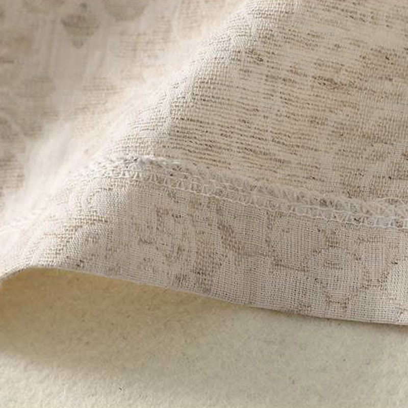 Buddha Stones Women's Commute Textured Pattern Frog-Button Design Long Sleeve Cotton Linen Shirt - image 8