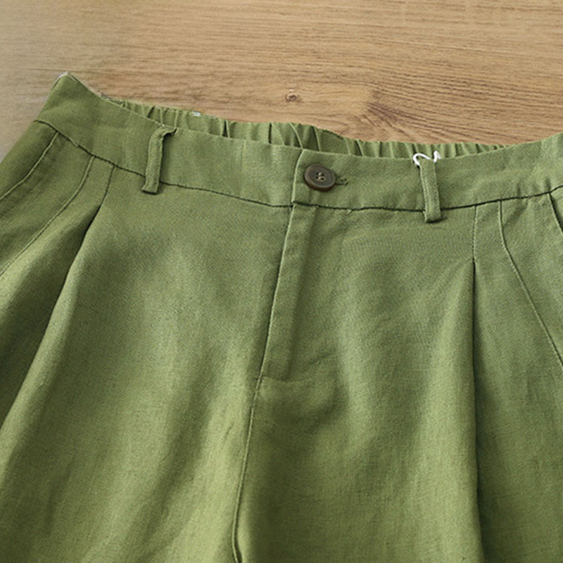 Buddha Stones Women's Fall Commute Solid Color Zipper Design Cotton Wide Leg Pants With Pockets - image 23