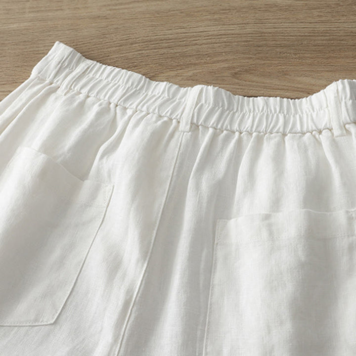 Buddha Stones Women's Fall Commute Solid Color Zipper Design Cotton Wide Leg Pants With Pockets - image 9