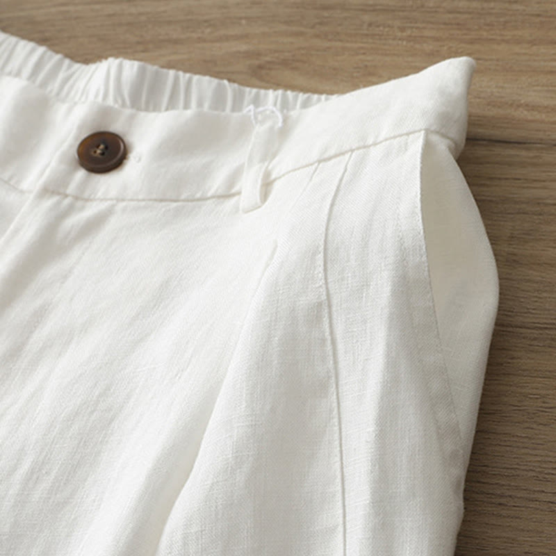 Buddha Stones Women's Fall Commute Solid Color Zipper Design Cotton Wide Leg Pants With Pockets - image 11