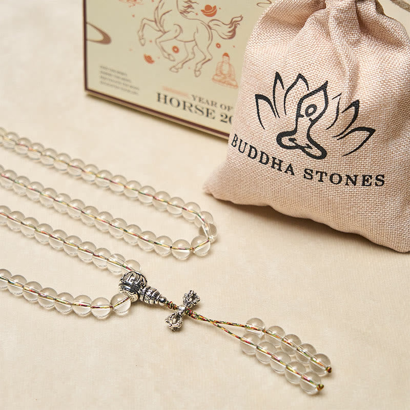 Buddha Stones Vajra Charm Liuli 108 Beads Spiritual Power Strength Mala - image 6