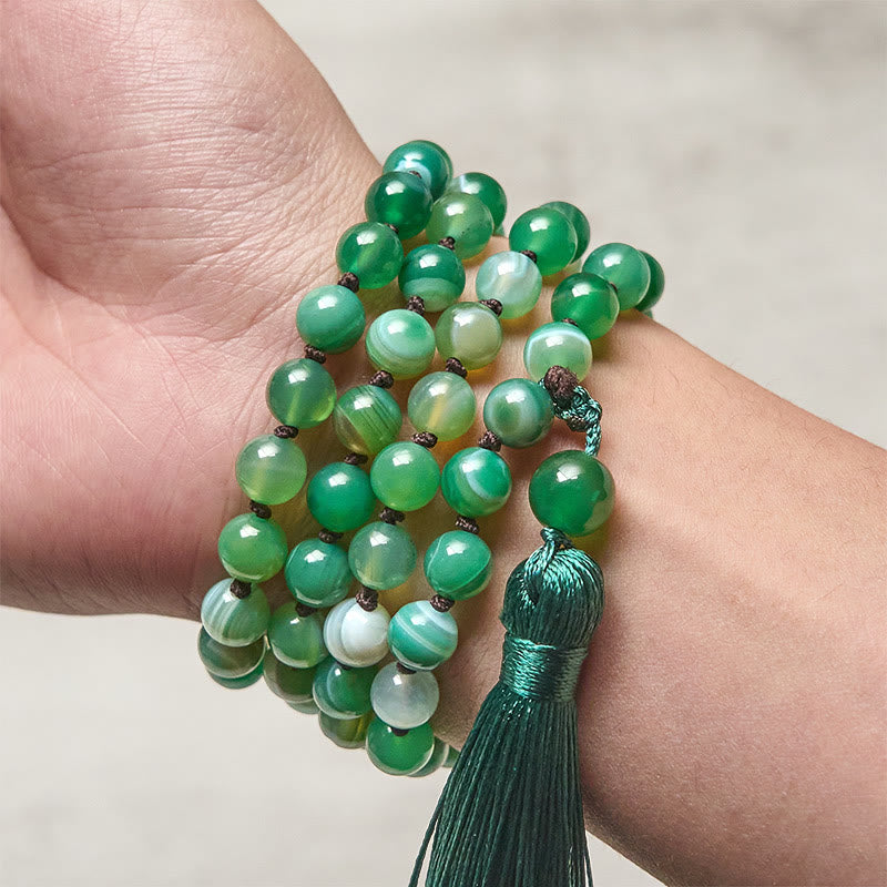 Buddha Stones Bead Malachite Tassel Protection Bracelet - image 3