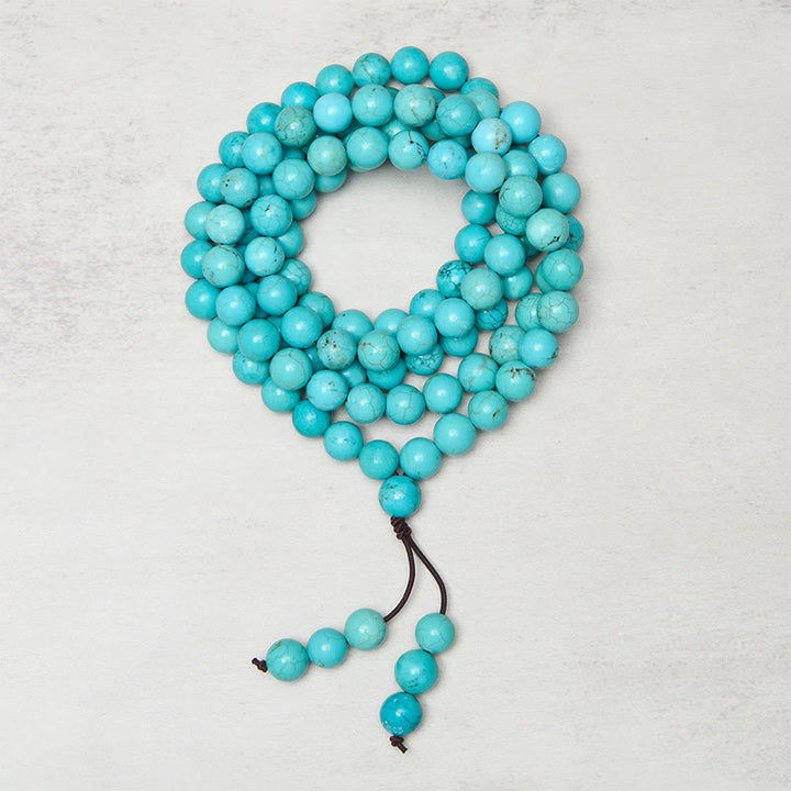Buddha Stones 108 Beads Turquoise Wisdom Balance Mala - image 1